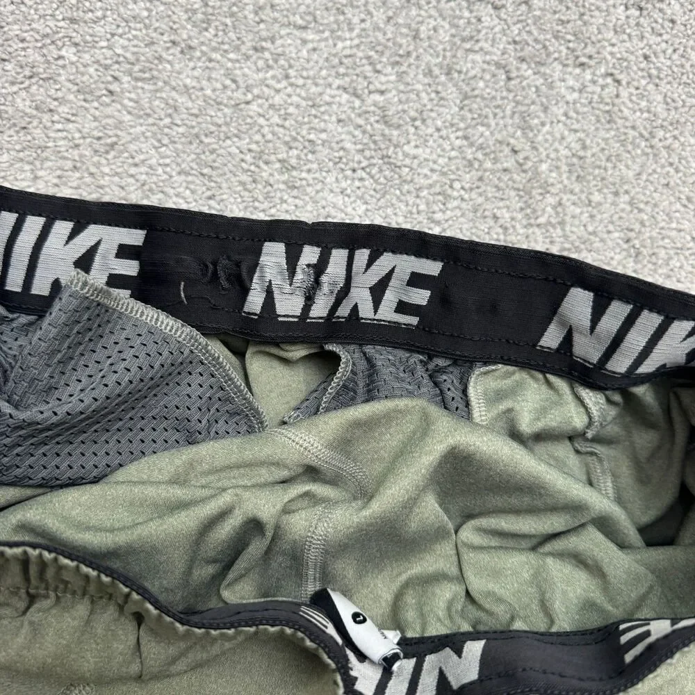 Nike Dri-Fit Dry Training Shorts Mens Large Green Heathered Ahtletic Activewear